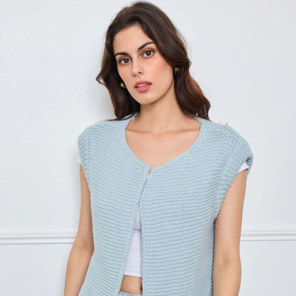 TRICOT SANS MANCHES THEOLINE BLEU CLAIR - Image 2