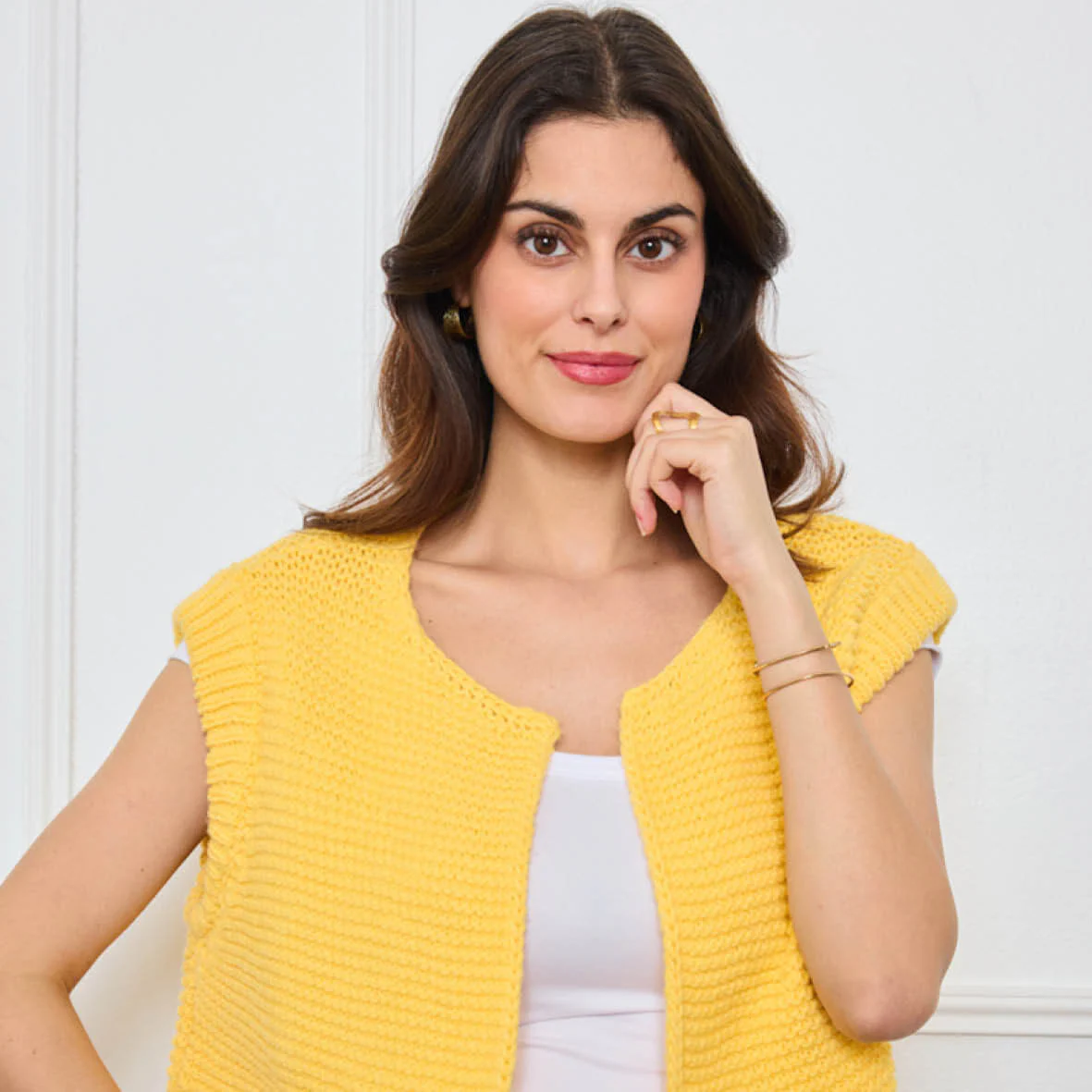 TRICOT SANS MANCHES THEOLINE JAUNE - Image 2