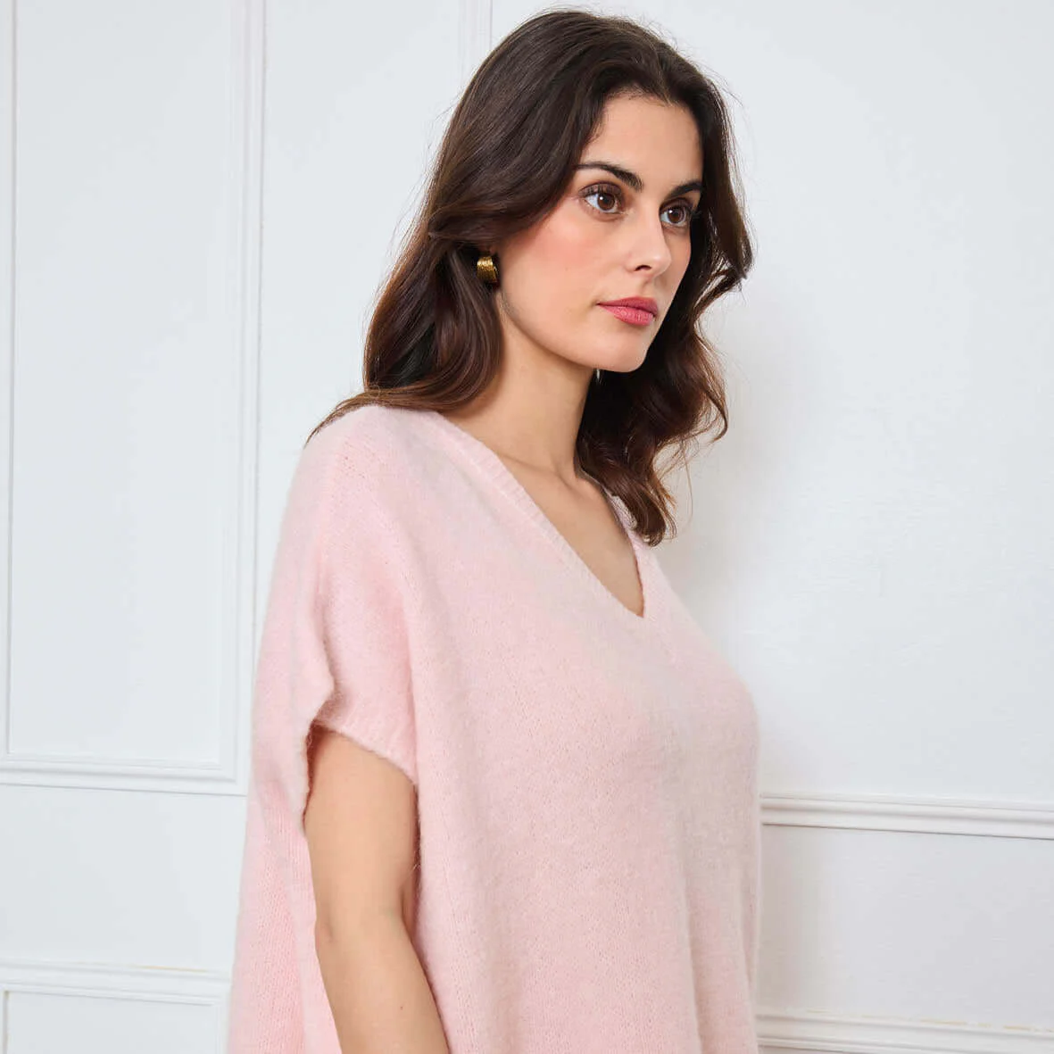 COL V OVERSIZED SANS MANCHES MILIE ROSE CLAIR - Image 2